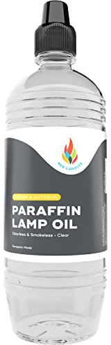 The Dreidel Company Liquid Paraffin Lamp Oil - Half-Liter (500mL) - Smokeless, Odorless, Ultra Clean Burning Fuel for Indoor and Outdoor Use (Clear)
