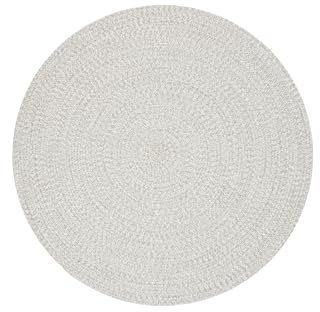 TESSO LIVING Outdoor & Indoor Teppich - Umkehrbar - Flachgewebe Sisaloptik - Wetterfest - Wohnzimmer Balkon Küche - Handgearbeitet - Modernes Boho Jute Stil - Hellgrau - Ø120cm Rund