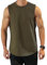 Herren Tanktop Gym Tshirt Baumwolle Muskel Fitness Training Laufshirt Fitness Tanks Ärmelloser Shirt 03 Armeegrün XL