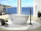 ECOLAM Baignoire autoportante Goya 170x72 cm | Vidage Click Clack | Design en fonte minérale | Baignoire îlot glamour blanc | baignoire a poser