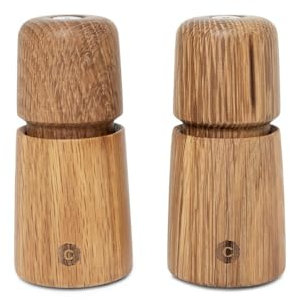 CrushGrind - the original ceramic mechanism 070270-2002-2PC Stockholm Mini, 2-teiliges Set 110 mm/4 Eiche, schwarz