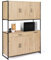 IDMarket - Aparador de cocina (120 cm) DETROIT mueble 6 puertas diseño industrial + cajón