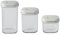 OMADA Design - Set 3 barattoli ermetici Trasparenti con Guarnizione idonei per Alimenti - Made in Italy - Linea Pull Box