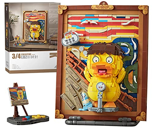 MEIEST Mini briques de construction 3D de renommée mondiale - Kit de peinture à l'huile - Simulation de particules - Peinture stéréoscopique - Jouet de construction - 14+ (Le