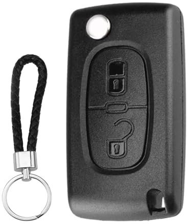 SLshiBo Coque de Clé de Voiture 2 Pièces avec Télécommande à 2 Boutons pour Clé Plip Peugeot 207 307 308 407 607 807 Partner et Citroën C2 C3 C4 C5 C6 C8, DS3 et DS4 (HU83/CE0536)