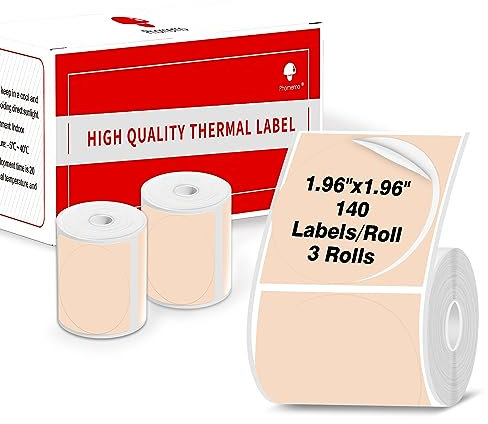 Phomemo Lot de 3 rouleaux d'étiquettes rondes M110/M220 - 50 x 50 mm - Pour imprimante d'étiquettes M110/M120/M200/M220/M221 - Pour code-barres/logo, étiquette cadeau, remerciement, kaki