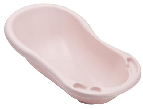 Bañera Ergonómica con Tapón, de 0 a 12 Meses, 84 cm, Rosa nórdico