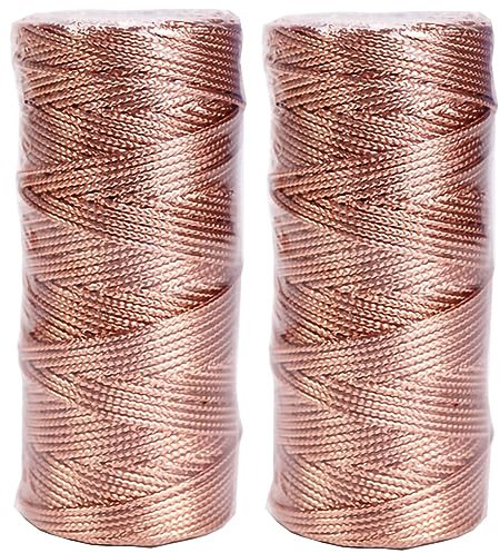 YIYICO Cordoncino oro Filo Dorato per Decorazioni Spago oro 2 Rotoli 100m Tinsel Corda Per Fai-Da-Te Bracciali Artigianato Confezioni Regalo o Ornamenti per Alberi di Natale (Oro rosa + Oro rosa)