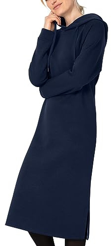 Timezone Damen Kleid Hoodie Dress Cotton XS S M L XL XXL Olive Blau Baumwolle, Größe:M, Farbe:Night Blue 3724