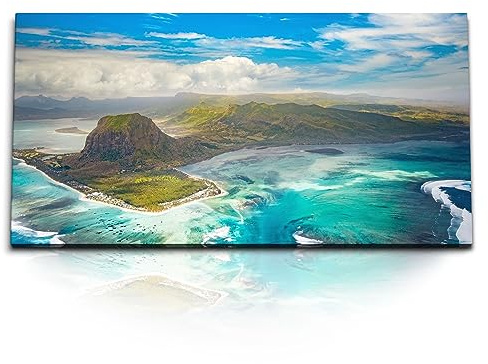 Paul Sinus Kunstdruck Bilder 120x60cm Mauritius Insel Meer Paradies Süden blauer Himmel