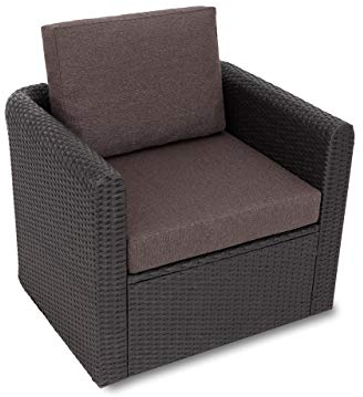 Sales Core Rattanmöbel Gartenmöbel Technorattan, 60x55x40 cm Loungemöbel Kissen Set für Rattan Korbsessel, Rückenlehne Sitz, Sitzkissen Outdoor Sitzpolster Gartenstuhl, Sitzauflage Rattan-Stuhl