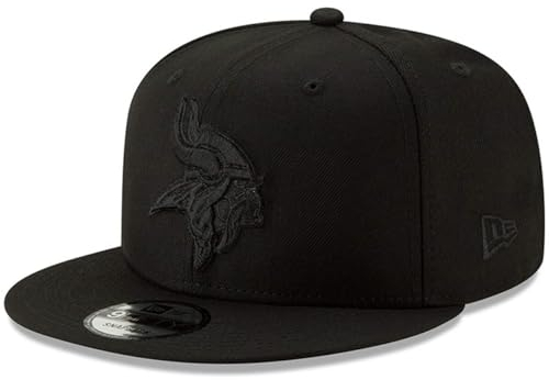 New Era NFL 9FIFTY Black On Black Adjustable Snapback Hat Cap One Size Fits All, Minnesota Wikinger, Einheitsgr��e