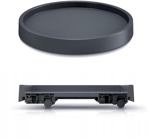 Tymar Pflanzenroller, Blumenroller, Blumentopf Untersetzer rund mit Rollen (Anthrazit, ø 45 cm)