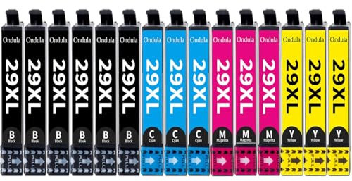 Ondula 29XL Multipack Druckerpatronen Kompatibel mit Epson 29 XL für Epson XP-342 XP-332 XP-345 XP-352 XP-442 XP-445 XP-455 XP-432 XP-245 XP-235 XP-335 XP-435 XP-247 (15er-Pack)