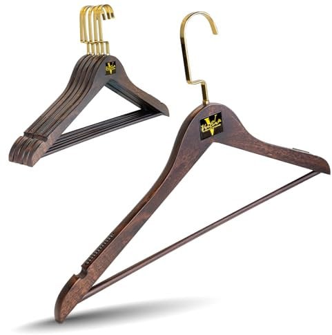 Vanlim Premium Kleiderbügel aus Lotusholz – Extra Stabil, Platzsparend & rutschfest – Elegante Holz-Kleiderbügel für Kleidung, Anzüge & Kleider – Perfekt für Ihren ordentlichen Schrank