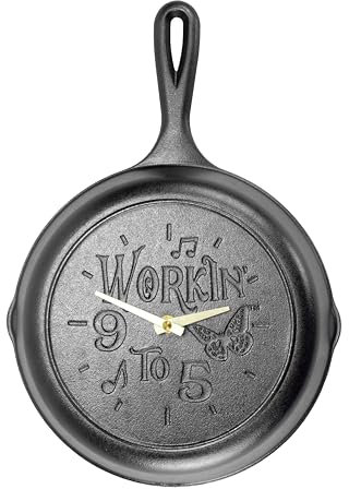 Lodge Clock Skillet, Cast Iron, Black, 9