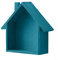 Yuanpgky Minimalistisches Design, Wandregal, Vitrine mit kleinem Holzhaus, kleines Holzhaus, Retro- und nostalgische Wandveranda-Dekoration, Regal (blau)