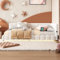TIZZ Daybett, Tagesbett, Schlafsofa, Bett mit Lattenrost(ohne Matratze), 16 Farben Umgebungslicht, Vliesimitat, USB-Anschluss,Typ-C, Bequemes Material (Weiß)