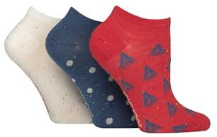SockShop Ladies Speckled Bamboo Trainer Socks Pack of 3 (UK, Numeric, 4, 8, Regular, Regular, Nautical)