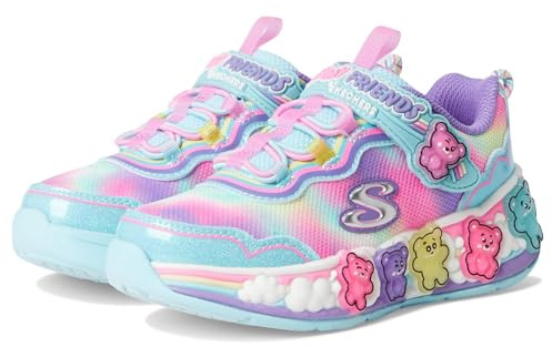 Skechers Gummy Friends Girl's 303205l Sneaker, Light Blue, Multi, 18.5 cm