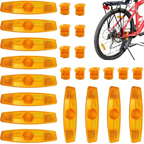 vcsjw 12 Stück Speichenreflektoren,Speichenreflektoren Fahrrad,Speichen Katzenaugen,Reflektoren Fahrrad,Fahrrad Reflektoren Speichen,Orange Katzenaugen Reflektoren Fahrrad,für Mountainbike Rennrad