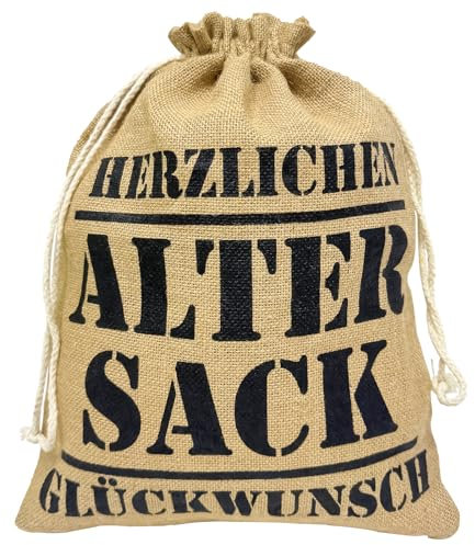 Geschenkbeutel Alter Sack Herzlichen Glückwunsch - Lustige Geschenke für Männer - Geschenk zum 30 40 50 60 Geburtstag Mann(40x30 cm)