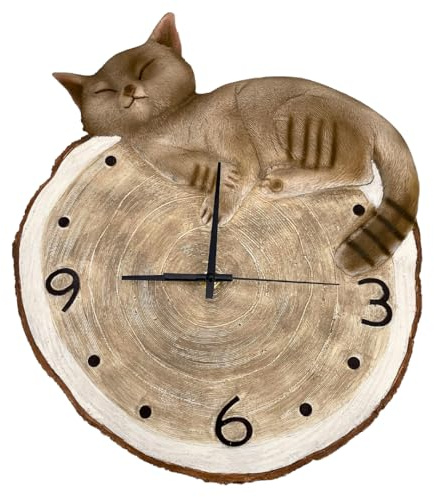 abc HOME | Wanduhr Katze | Quarzuhrwerk | batteriebetrieben | 35 cm H