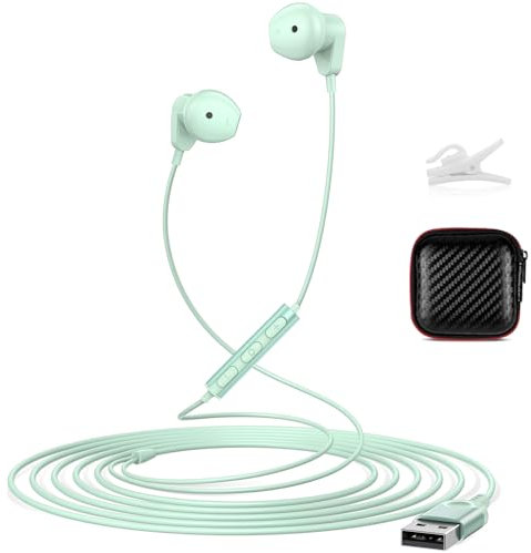 ACANDYA Cuffie USB con Microfono per PC Laptop, Gaming Cuffie con Filo Stereo Hifi Semi in Ear con Controller Volume per Portatile/Mac/Chrome/Ps5/Skype/Zoom