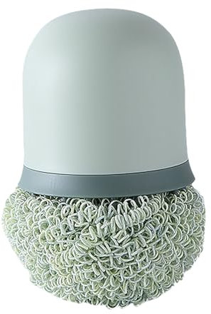 Spazzola elettrica per lavare i piatti, in filo di acciaio, sostituibile, a base biologica, in fibra biodegradabile, strumento di pulizia (verde menta, 8 x 12 cm)