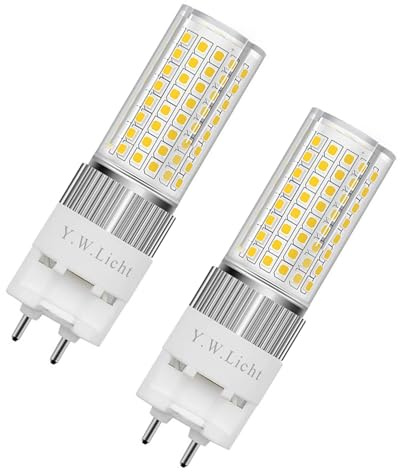 Y.W.Licht 16W G12 Mais Lampe Birne Kaltweiß 6000K LED Light 230V 360° Abstrahlwinkel Äquivalent zu 160W Halogenlampe 2 Bi Pin Leuchtmittel für Garage Shop(2 Stück, Nicht Dimmbar Kein Ballast)