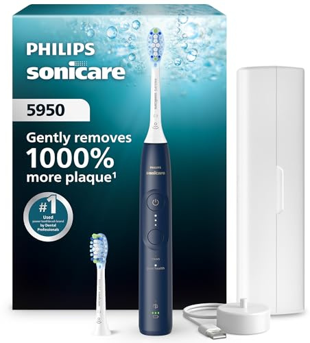 Philips Sonicare 5950 Rechargeable Electric Toothbrush, 2 Brush Heads, Navy