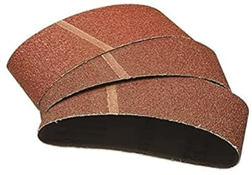 wolfcraft 3 Gewebe-Schleifbänder 100x560 mm I 1932000 I Körnung 40 I für Holz und Metall, Farbe und Lack I für Bandschleifer I Korund