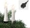 hellum Lichterkette Kerzen Weihnachtsbaum, Kerzen Lichterkette außen mit Clip, 16 Lichter, beleuchtete Länge 675cm, Abstand 45cm, Schaft weiß, Zuleitung 1,5m, für Außen mit Stecker 640168