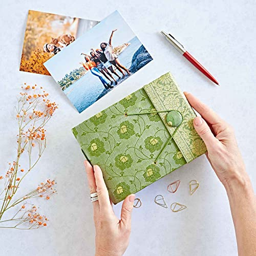 Paper High Fair Trade Fotoalbum Sari 180 x 140 mm klein - grün