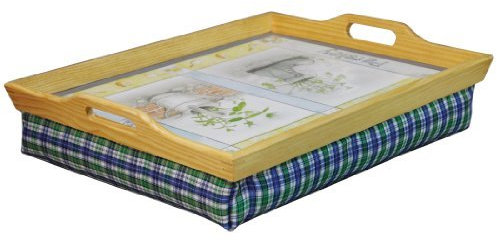 Tartan Wooden Padded Lap Tray with Cushion