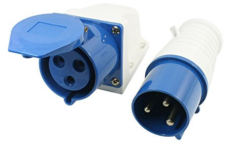 sourcing map AC 220-250V 32A 2P+E 3-Pin IP44 Waterproof Industrial Socket Connector