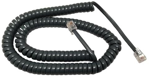 The VoIP Lounge Replacement 12 ft Gray Handset Curly Cord for Cisco SPA500 Series IP Phone SPA501G SPA502G SPA504G SPA508G SPA509G SPA512G SPA514G SPA525G