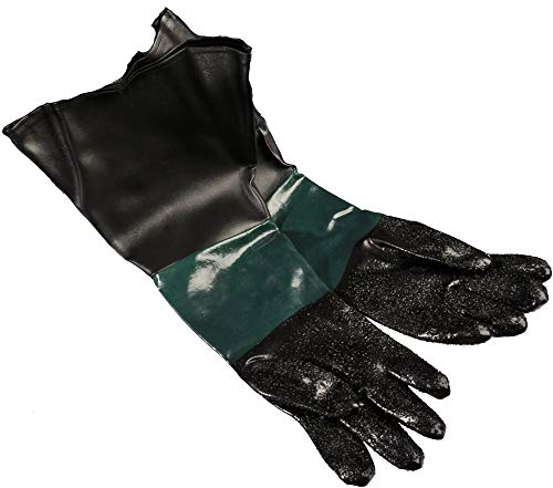 1 Paar Handschuhe für Sandstrahlen 600 mm geeignet für SBC 220, 350, 420 oder 990 Gummi Leder