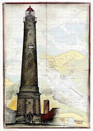 Kunstdruck/Poster: Ole West Borkumer Türme - hochwertiger Druck, Bild, Kunstposter, 21x29 cm