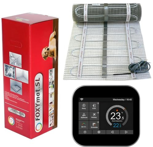FOXYMAT.SL elektrische Fußbodenheizung, 6.0 m² (0.5m x 12m) | 160 Watt pro m², mit Thermostat SPS