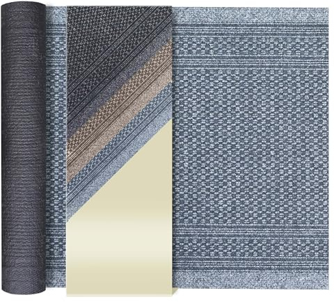 Primaflor Sauberlauf nach Maß - Aztec, Hell-Grau 66 x 150 cm Rutschfester Schmutzfangläufer Meterware, Robuster Küchenläufer, Zuschneidbarer Teppichläufer, Eingangsmatte für Flur und Windfang