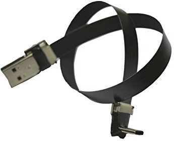 Plat Fin USB C câble USB de Type C 90 ° coudé vers USB Standard A pour synchronisation Noir 30 cm