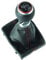Do!LED DoLED perforierter Schaltknauf + Schaltsack + Rahmen - Leder - rote Naht - 6 Gang Ersatzteil Chrom-Hochglanz Look
