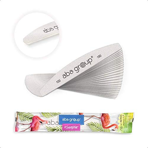 ABA Group Half-Moon Safe Packet Nail Files All Gradations, Different Pack Sizes (25pcs, 100/180)