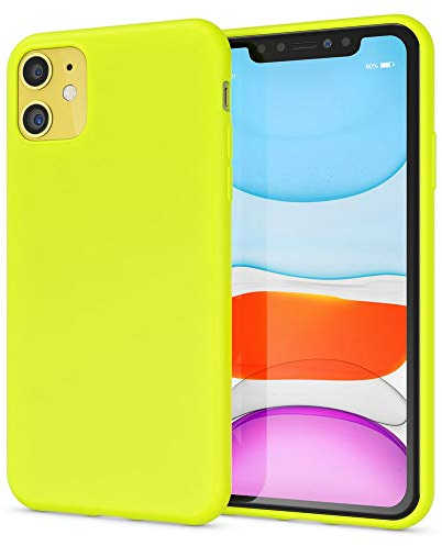 NALIA Neon Case compatible with iPhone 11, Slim Protective Shock Absorbent Silicone Back Cover, Ultra-Thin Mobile Phone Protector Shockproof Bumper Rugged Skin Soft Rubber Coverage, Color:Yellow
