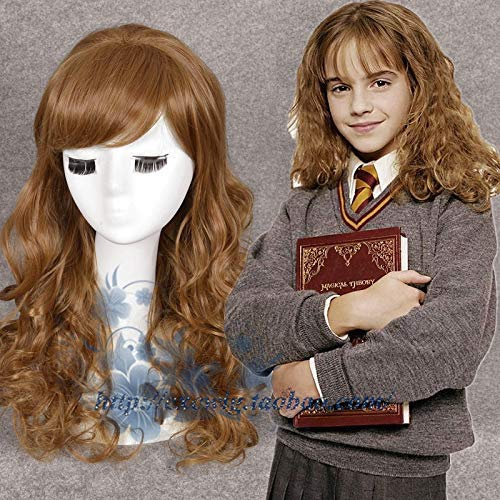 Cosplay Hermine Jean Granger Cosplay Gewelltes Lockiges Synthetisches Haar Cosplay Kostüm Perücken + Perückenmütze