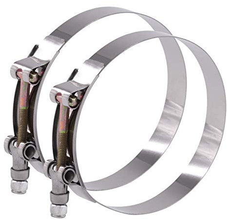 Glarks Schlauchschellen, 108–116 mm, Edelstahl, T-Bolzen, Turbo-Ansaugung, weiche Schlauchschellen, Ladeluftkühler, 2 Stück
