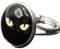 Miniblings Cabochon Katzenaugen Ring - I Katzenaugenring Katzenauge Katze Auge schwarz gelb - Handmade Modeschmuck I Fingerring I verstellbar one Size