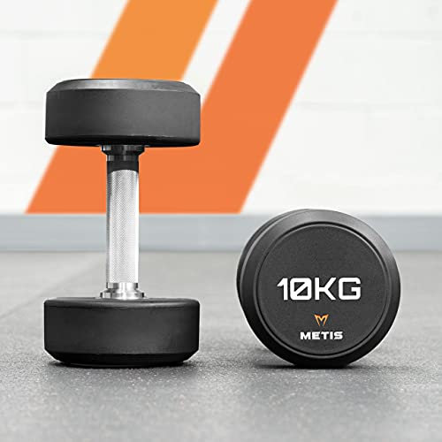 METIS Pro Urethane Dumbbells - Pair of Dumbbells for Commercial & Home Gyms | Strength Training Equipment | Gym Equipment Available In Pairs (50kg (Pair))