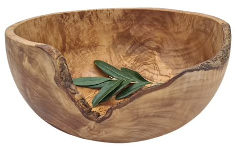 Prosudweb Saladier rond rustique en bois d'olivier 28 cm